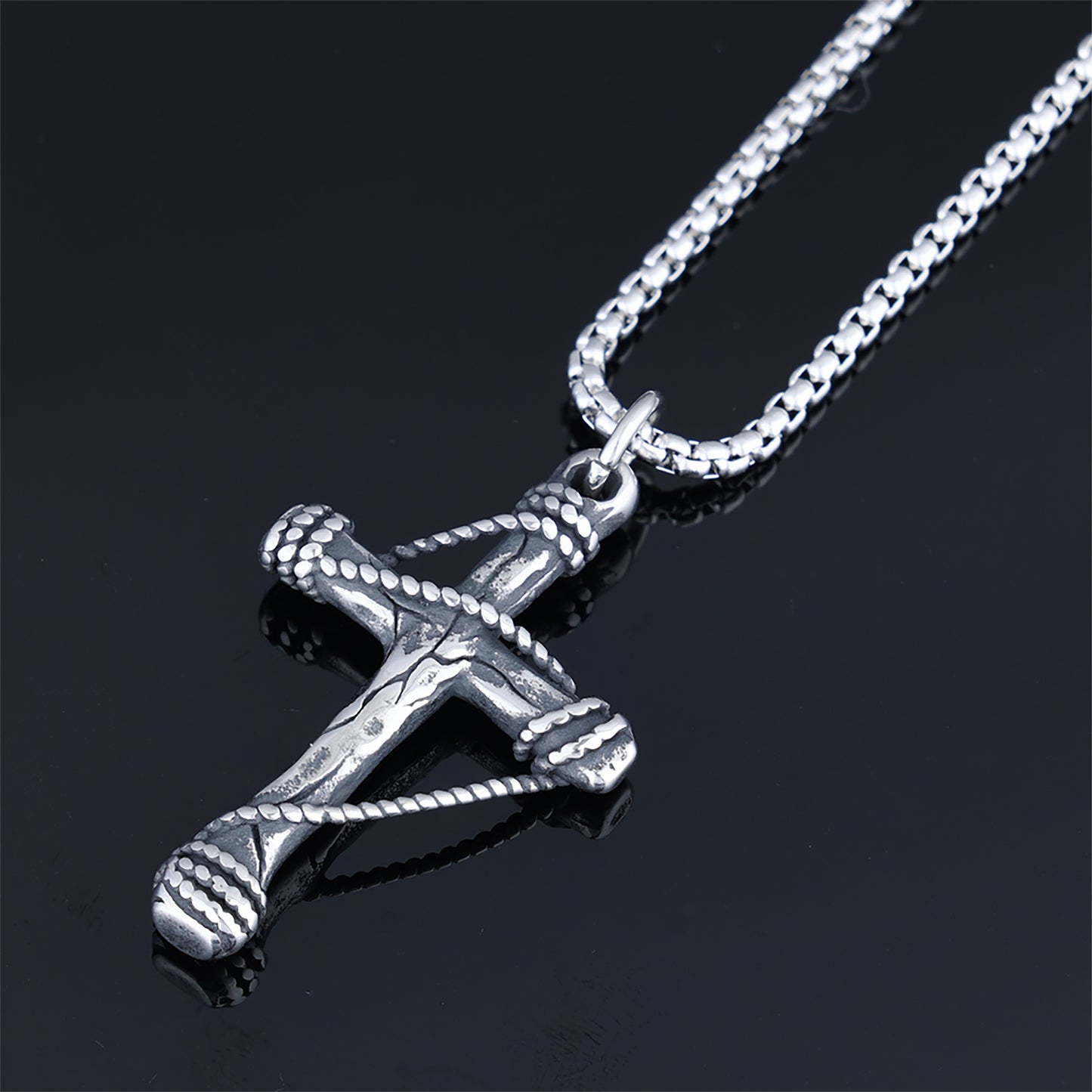 Cable Cross Necklace