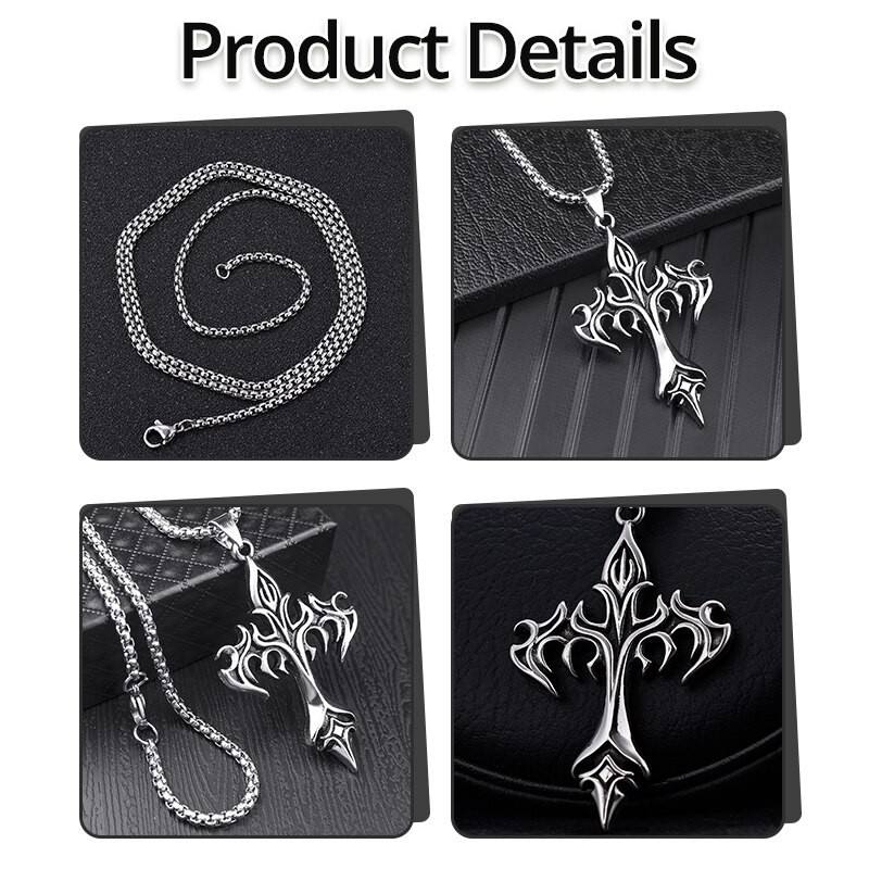 Flame Cross Necklace