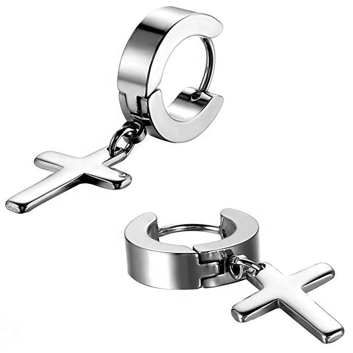 Hoop Cross Earrings