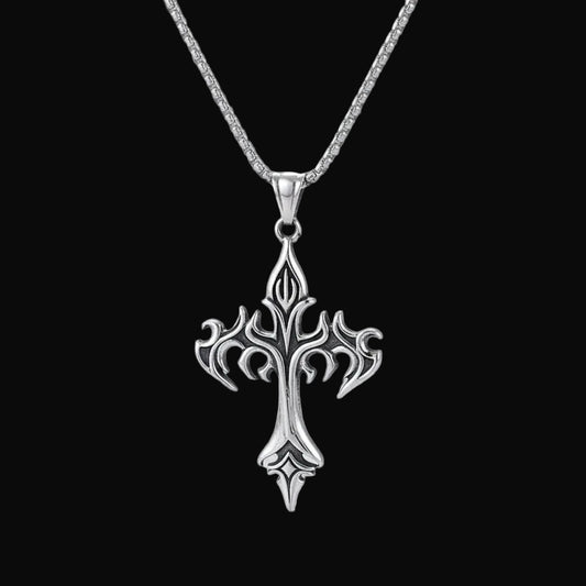 Flame Cross Necklace