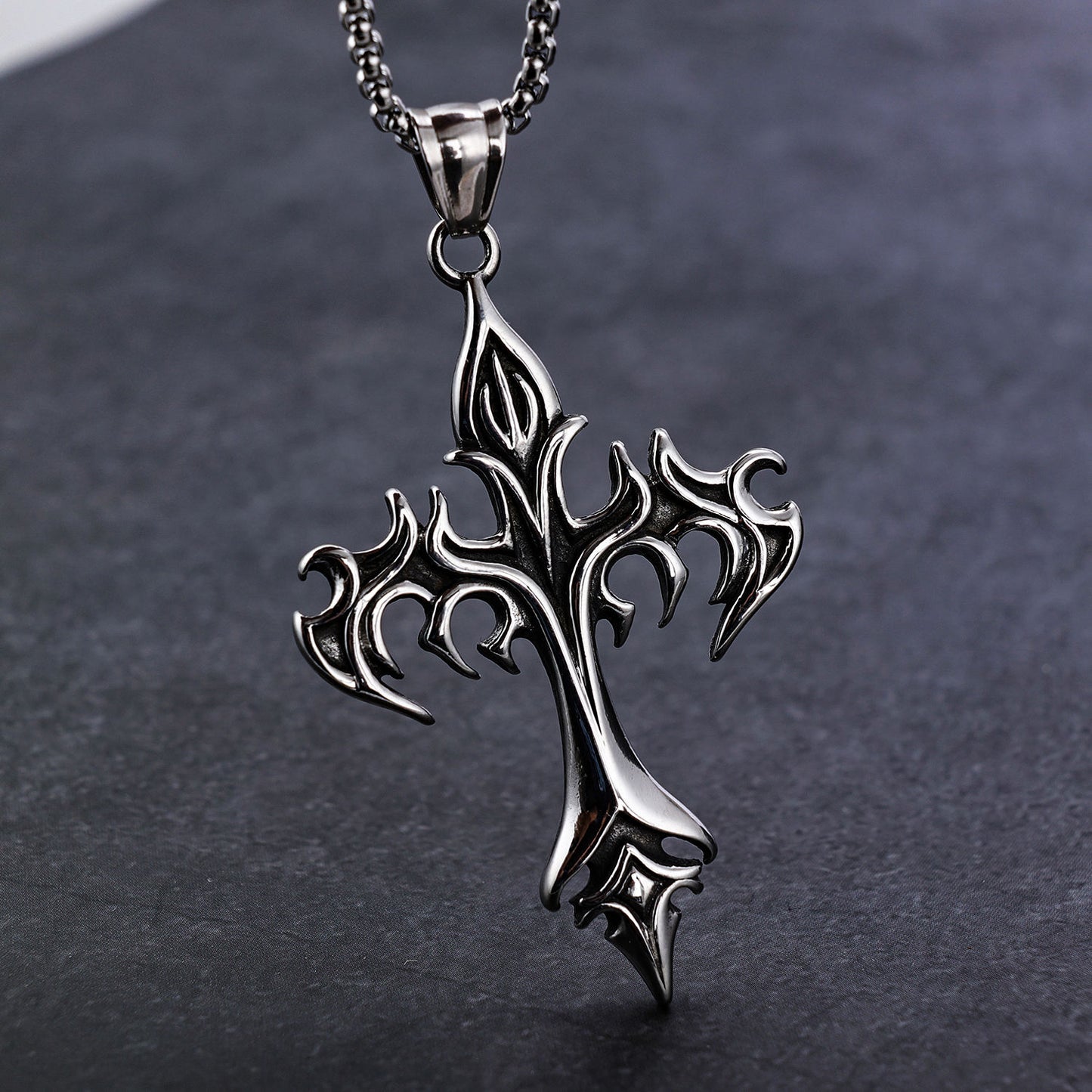 Flame Cross Necklace