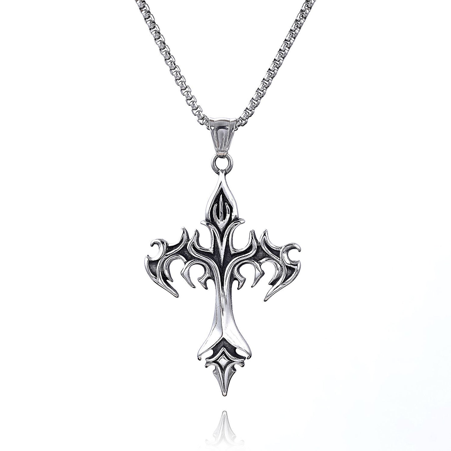 Flame Cross Necklace