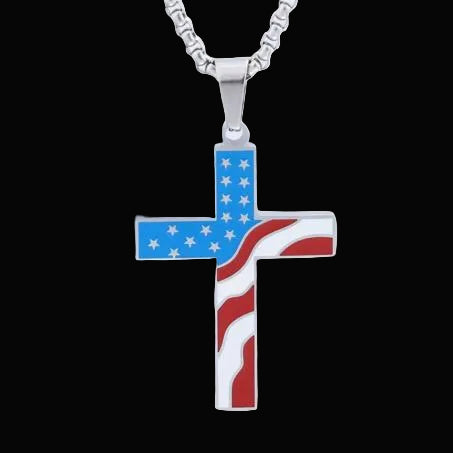 Flag Cross Necklace