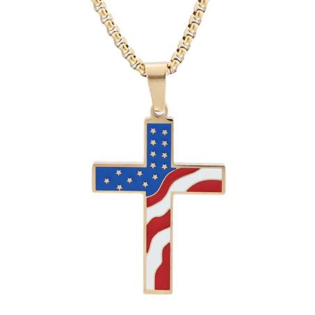 Flag Cross Necklace