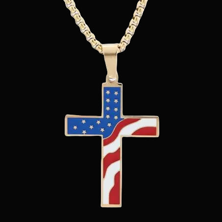 Flag Cross Necklace