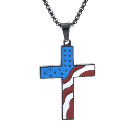 Flag Cross Necklace