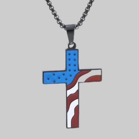 Flag Cross Necklace