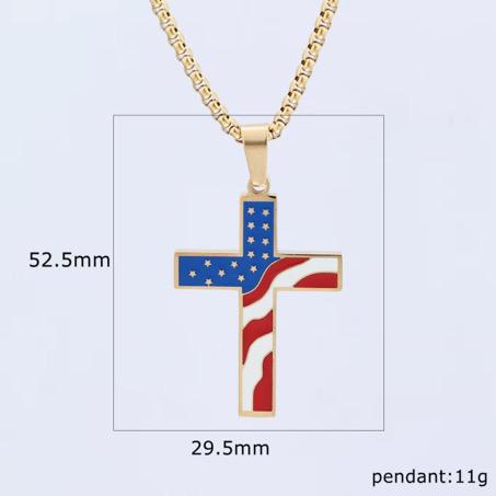 Flag Cross Necklace