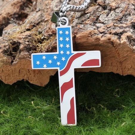 Flag Cross Necklace