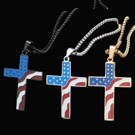 Flag Cross Necklace