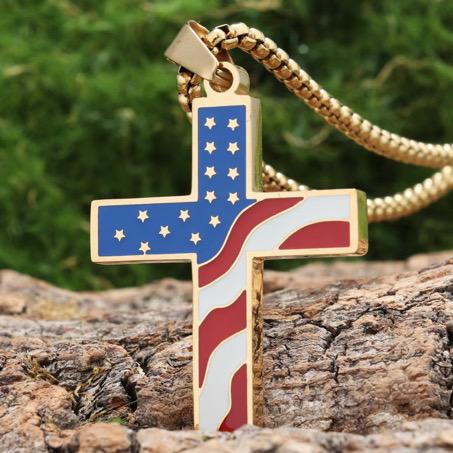 Flag Cross Necklace