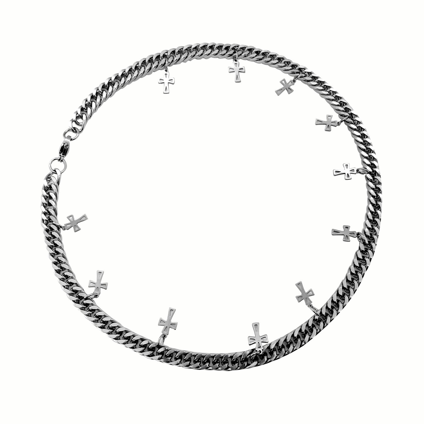 Multi Cross Cuban Necklace