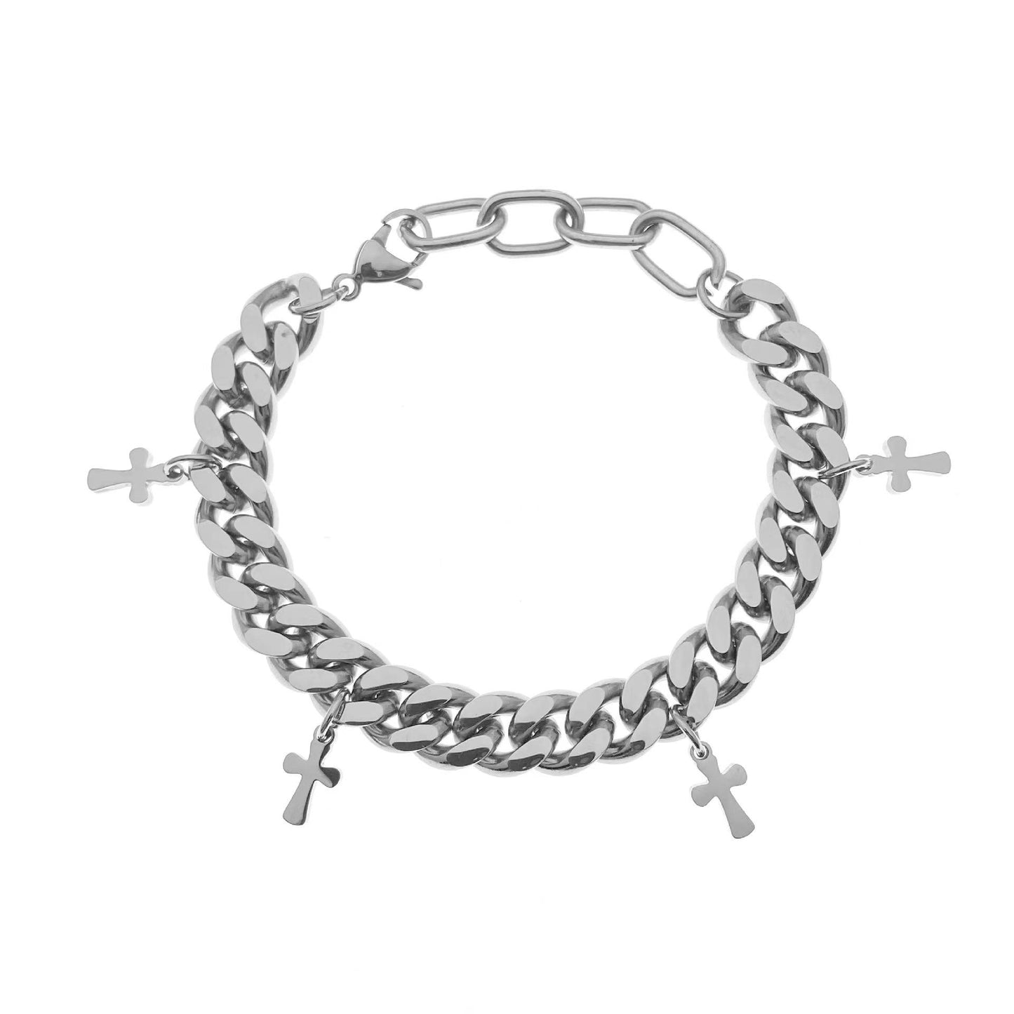 Multi Cross Cuban Bracelet