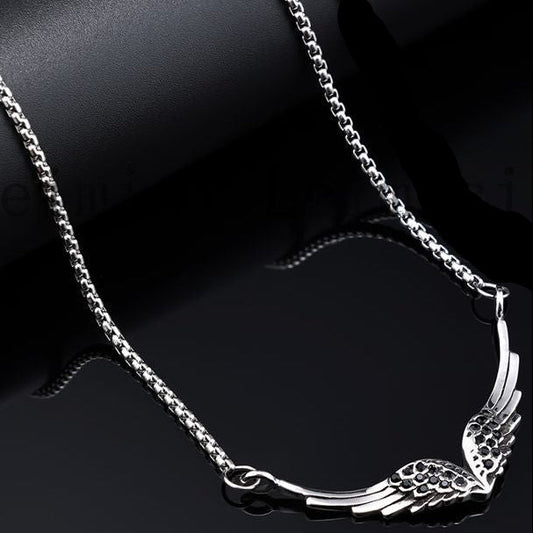Wings Black CZ Necklace
