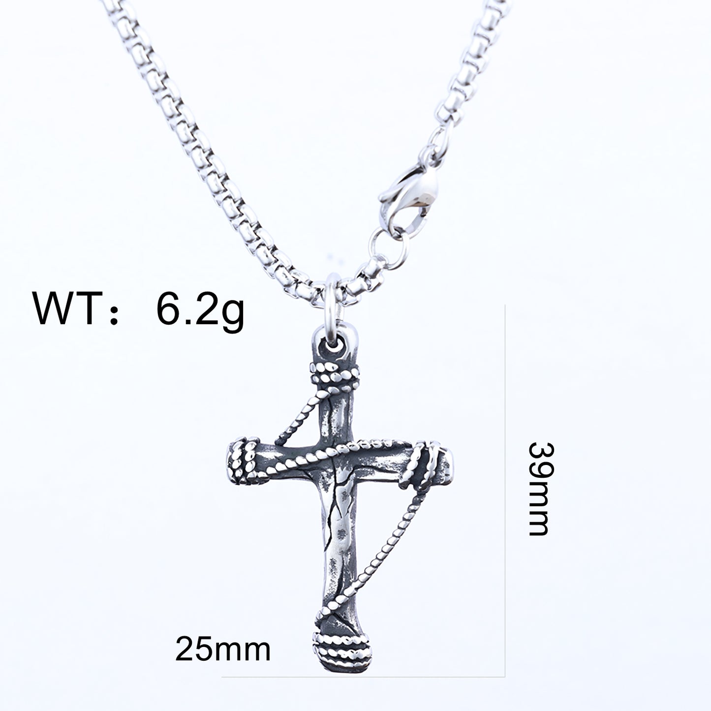 Cable Cross Necklace
