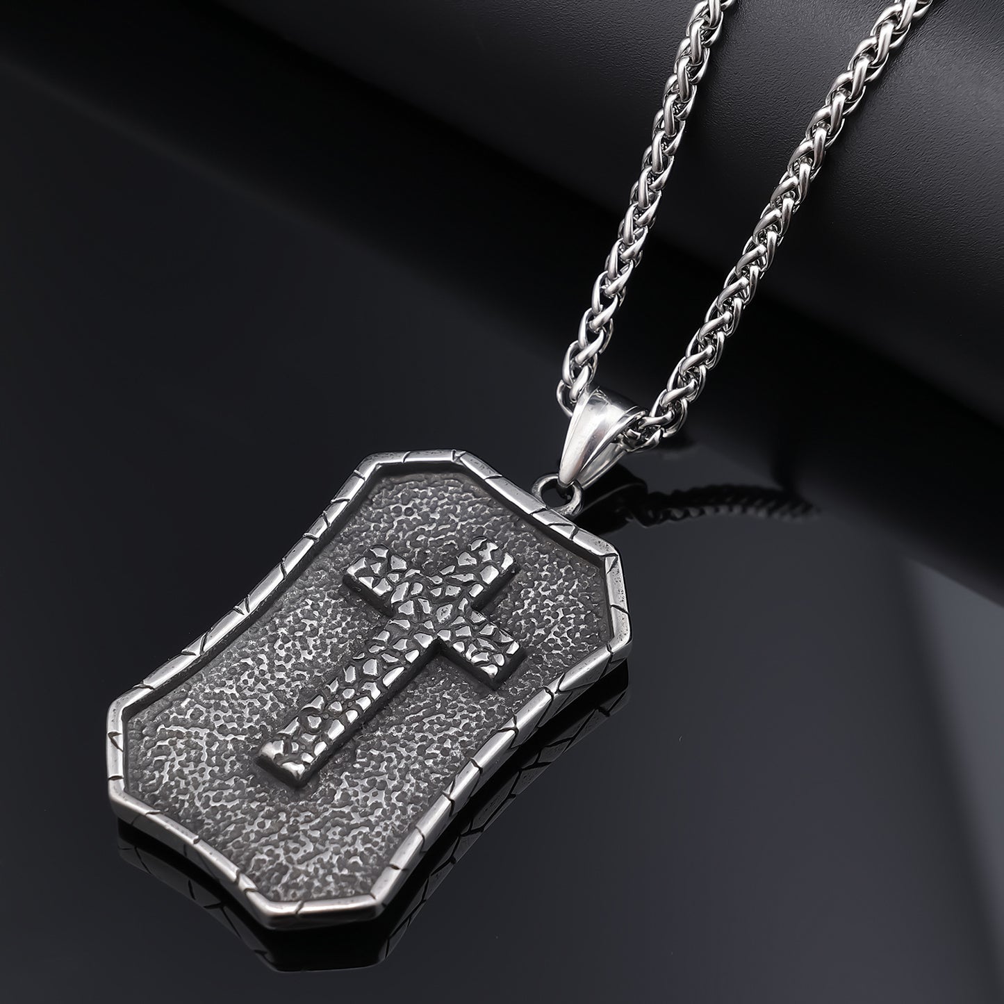 Rectangle Cross Necklace