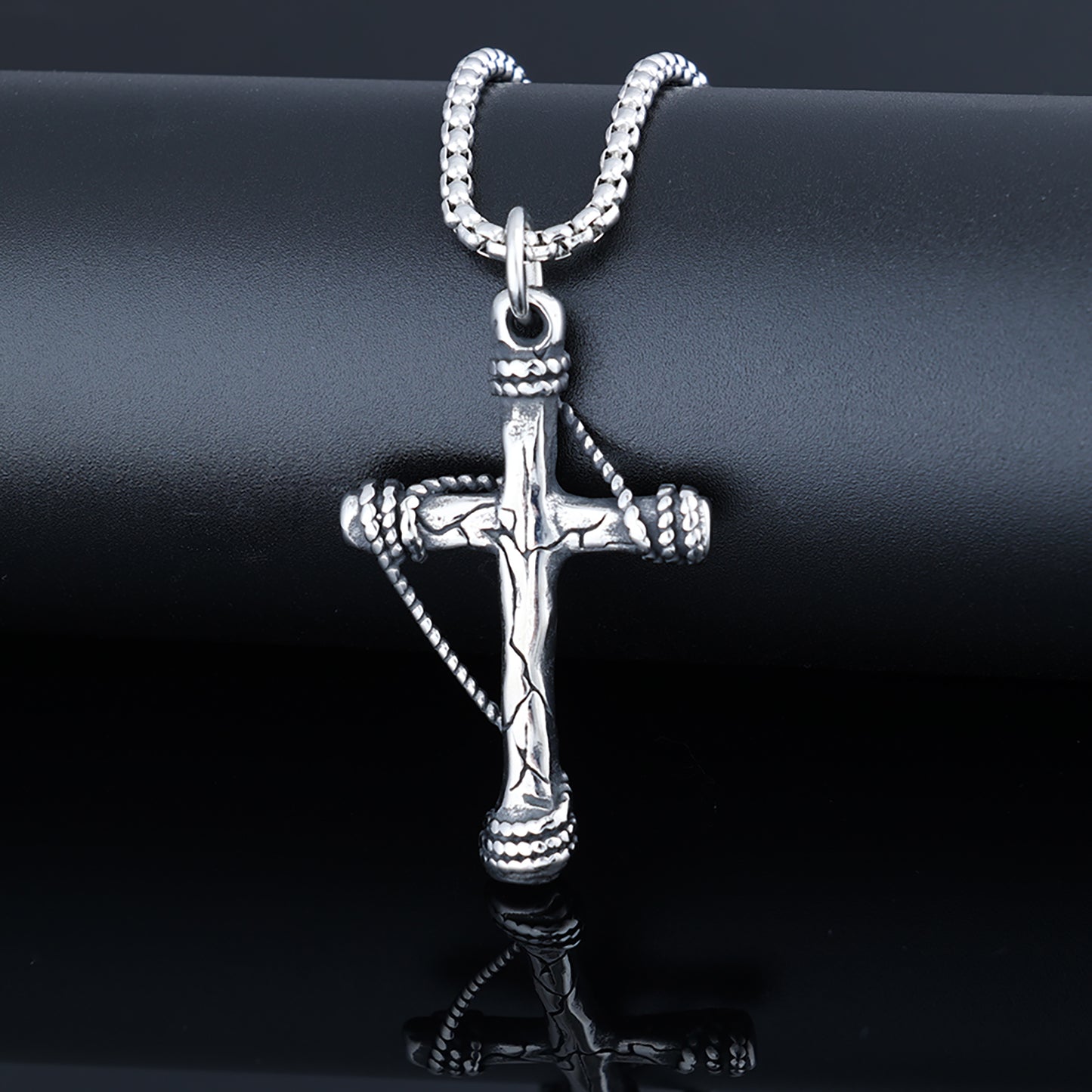 Cable Cross Necklace