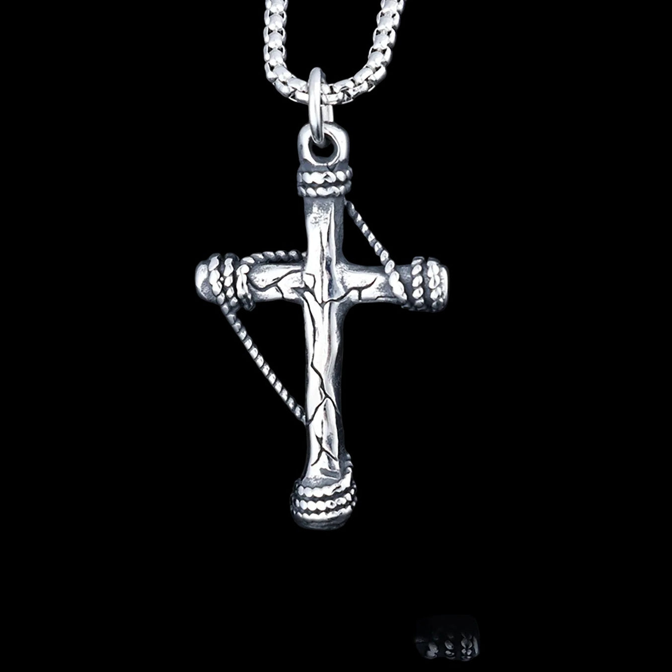 Cable Cross Necklace