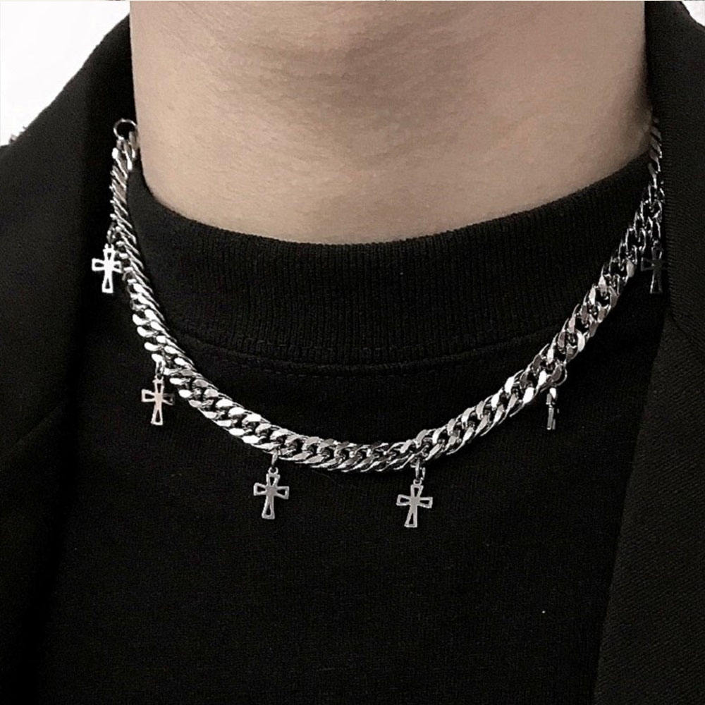 Multi Cross Cuban Necklace