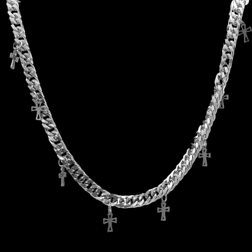 Multi Cross Cuban Necklace