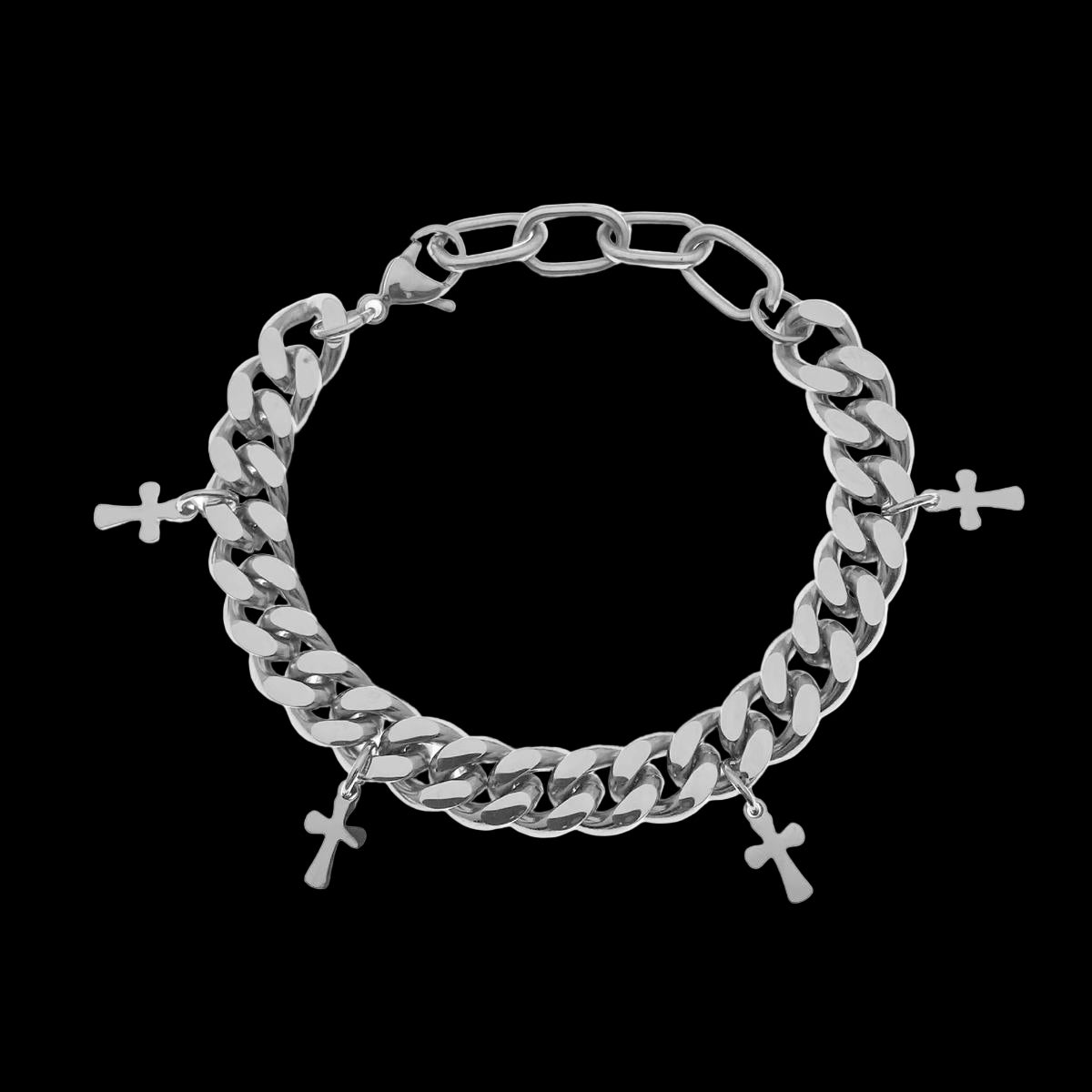 Multi Cross Cuban Bracelet