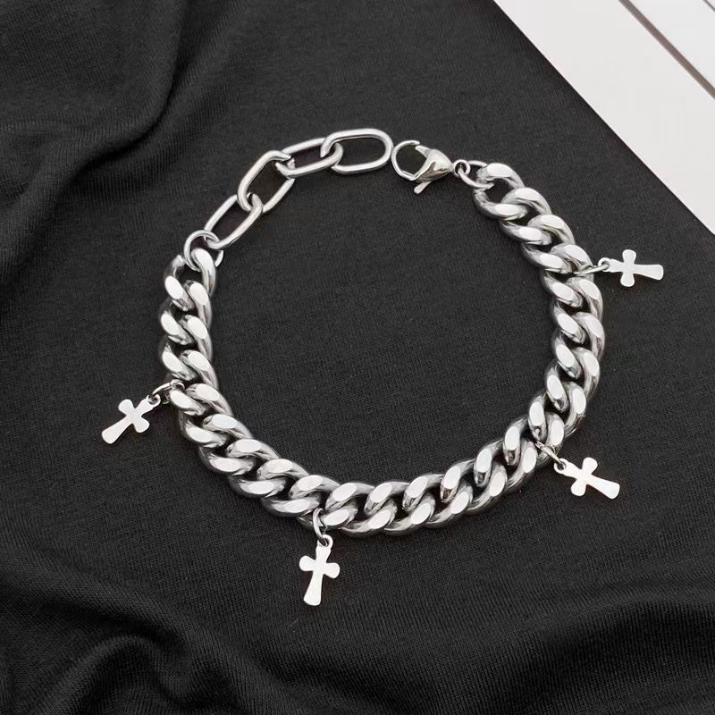 Multi Cross Cuban Bracelet
