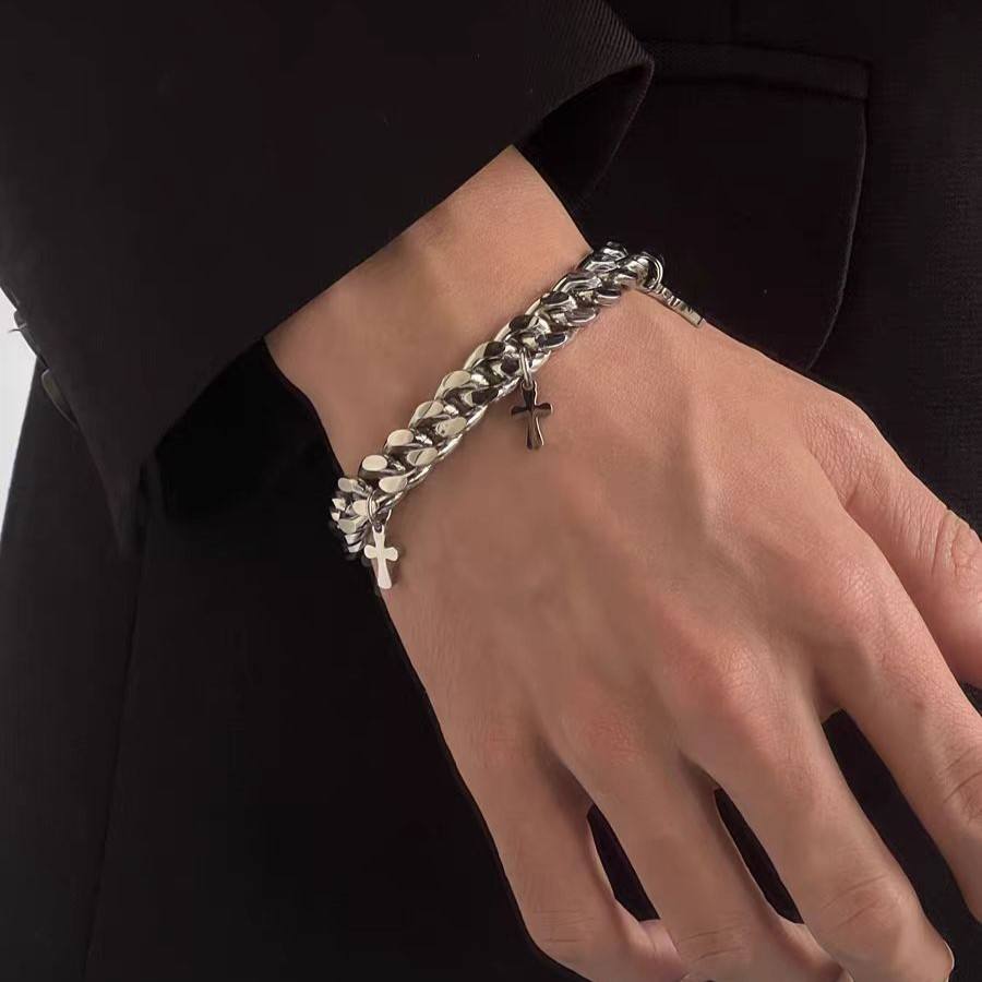 Multi Cross Cuban Bracelet