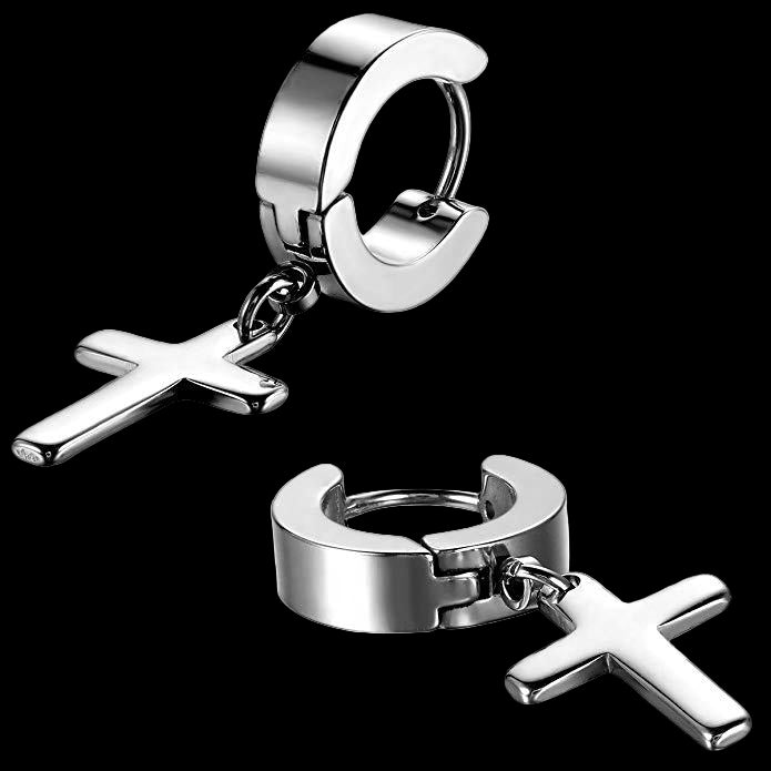 Hoop Cross Earrings