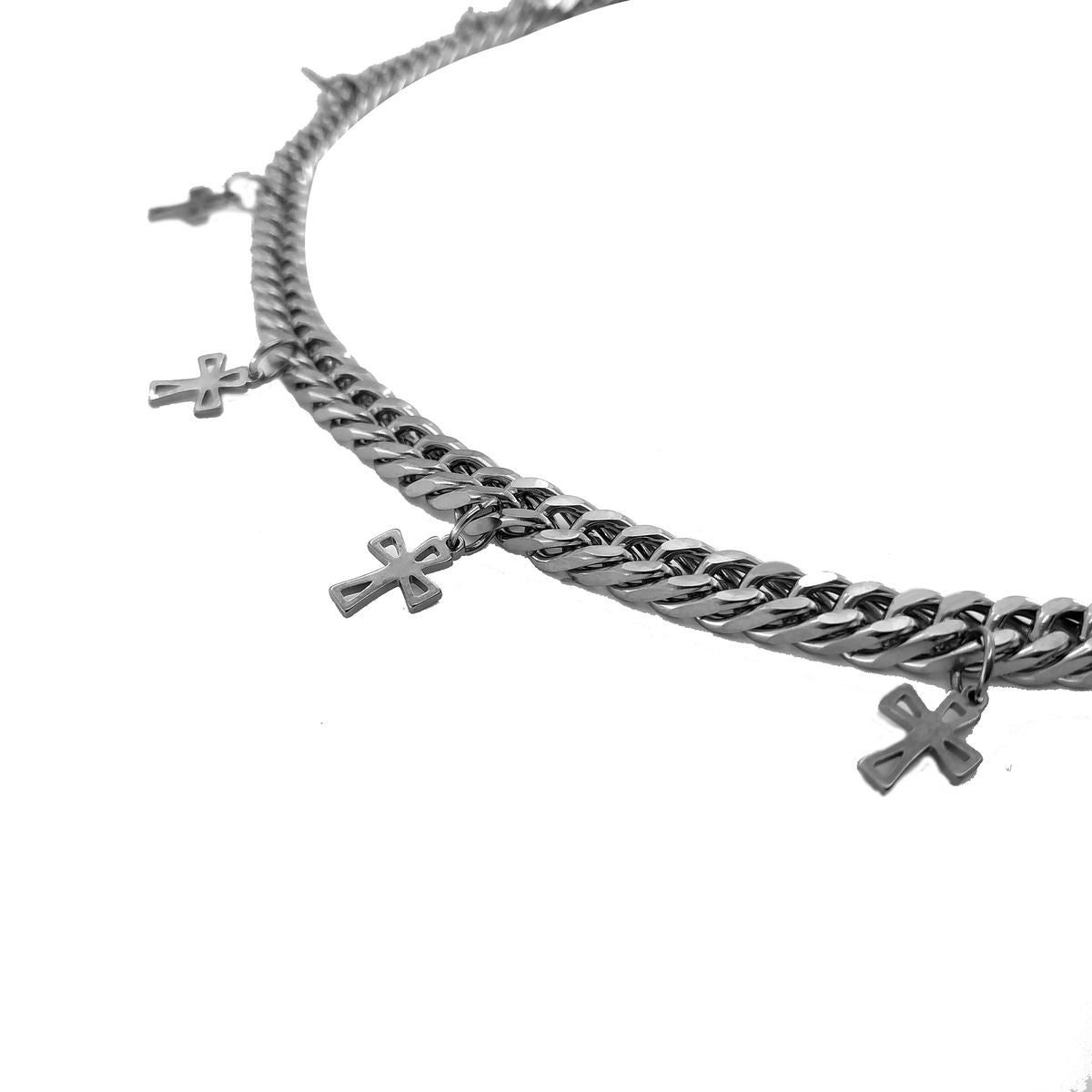 Multi Cross Cuban Necklace