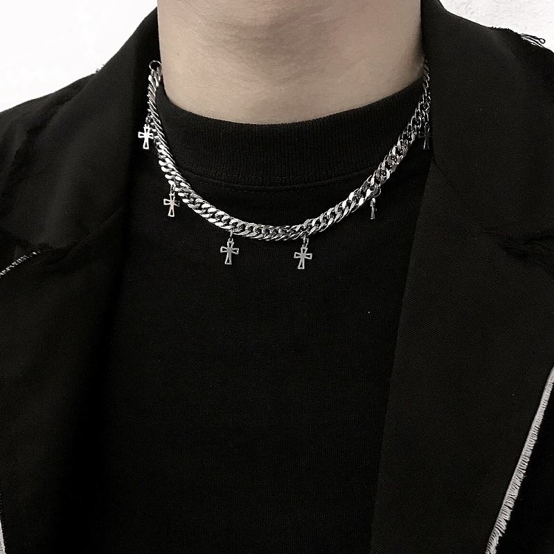 Multi Cross Cuban Necklace